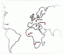 world map with offices of terratec